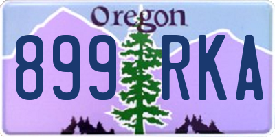 OR license plate 899RKA