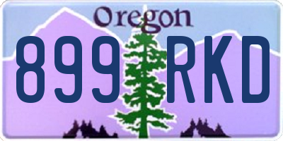 OR license plate 899RKD