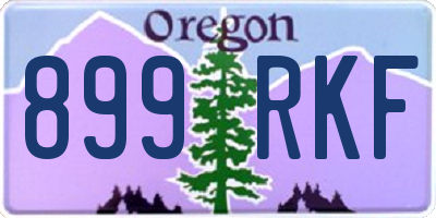 OR license plate 899RKF