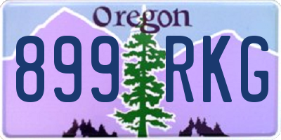 OR license plate 899RKG