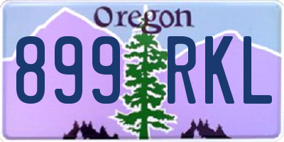 OR license plate 899RKL