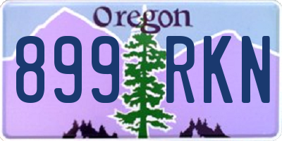 OR license plate 899RKN