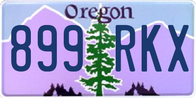 OR license plate 899RKX