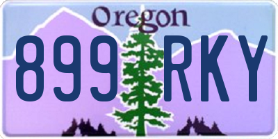 OR license plate 899RKY