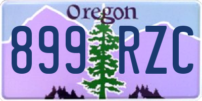 OR license plate 899RZC