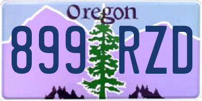 OR license plate 899RZD