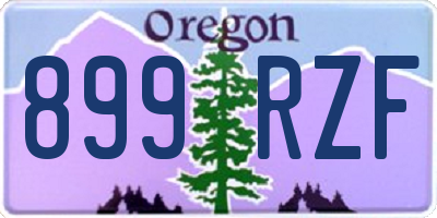 OR license plate 899RZF