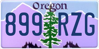 OR license plate 899RZG