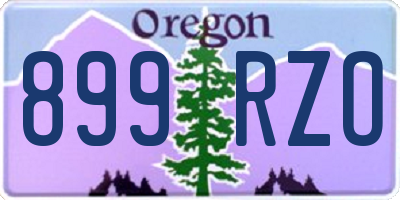 OR license plate 899RZO