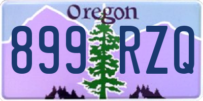 OR license plate 899RZQ