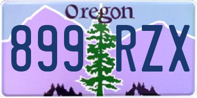 OR license plate 899RZX