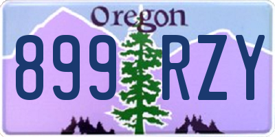 OR license plate 899RZY