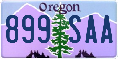 OR license plate 899SAA