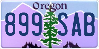 OR license plate 899SAB