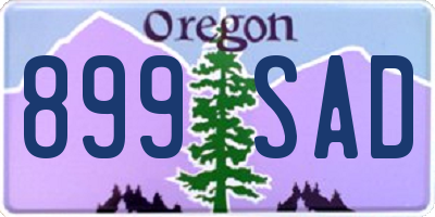OR license plate 899SAD