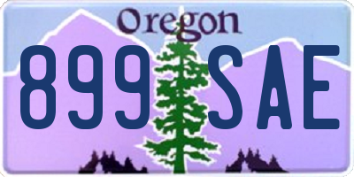 OR license plate 899SAE