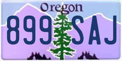 OR license plate 899SAJ