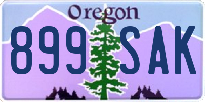 OR license plate 899SAK
