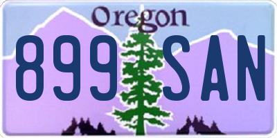 OR license plate 899SAN
