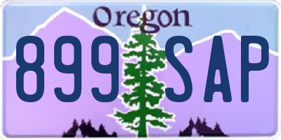 OR license plate 899SAP