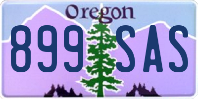 OR license plate 899SAS