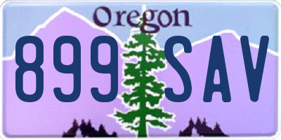 OR license plate 899SAV