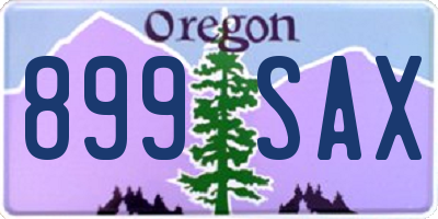 OR license plate 899SAX