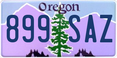 OR license plate 899SAZ