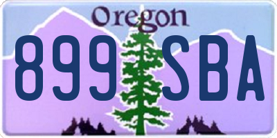 OR license plate 899SBA