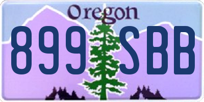 OR license plate 899SBB