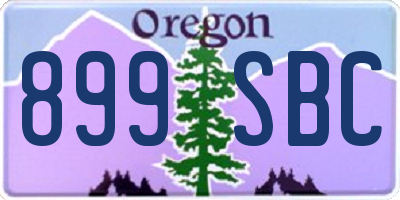 OR license plate 899SBC