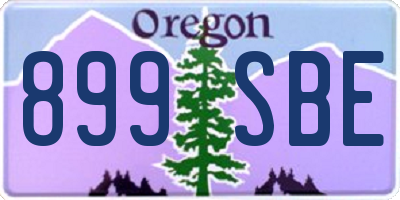 OR license plate 899SBE