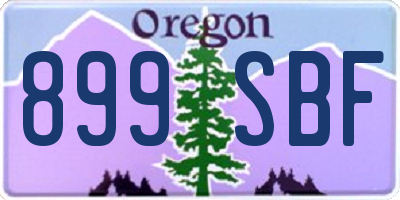 OR license plate 899SBF