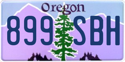 OR license plate 899SBH