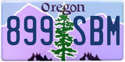 OR license plate 899SBM