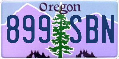 OR license plate 899SBN