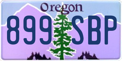 OR license plate 899SBP