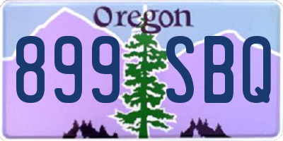 OR license plate 899SBQ