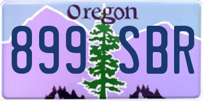 OR license plate 899SBR