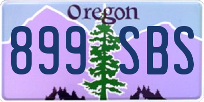 OR license plate 899SBS