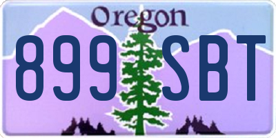 OR license plate 899SBT