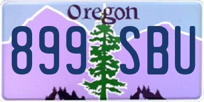 OR license plate 899SBU