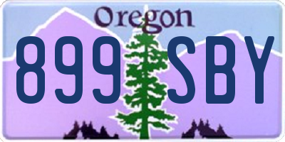 OR license plate 899SBY