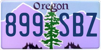 OR license plate 899SBZ