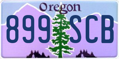 OR license plate 899SCB