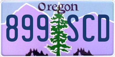 OR license plate 899SCD