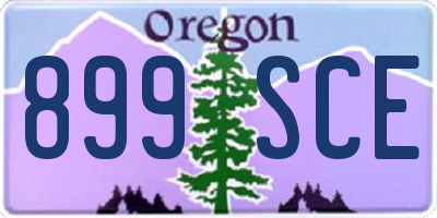 OR license plate 899SCE