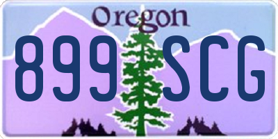 OR license plate 899SCG