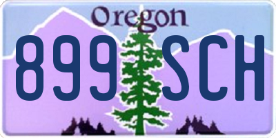 OR license plate 899SCH