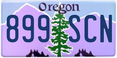 OR license plate 899SCN